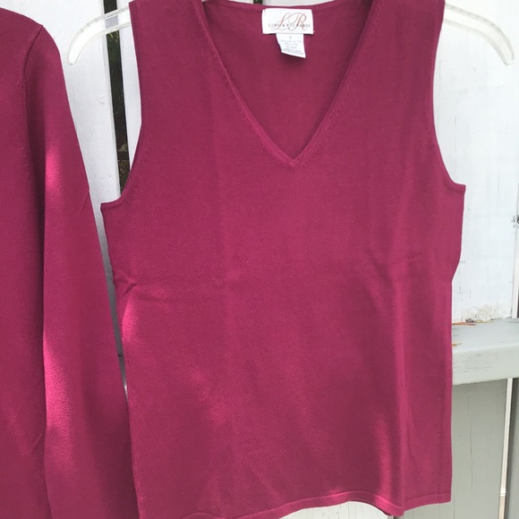 Linda Richards 2-piece Sweater Set NWT Cardigan with Tank Top - Picture 3 of 5